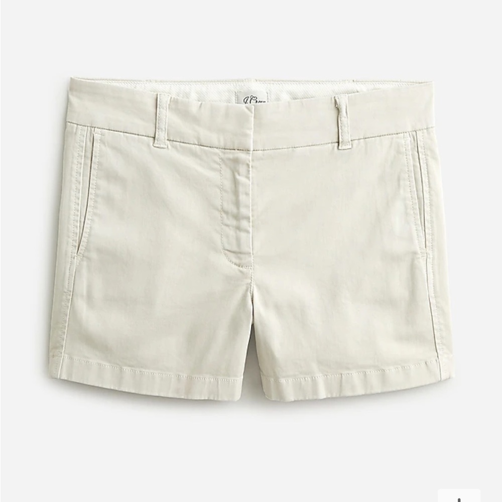 J. CREW Classic Stretch Chino Shorts Stone Color Size 6 4" inseam